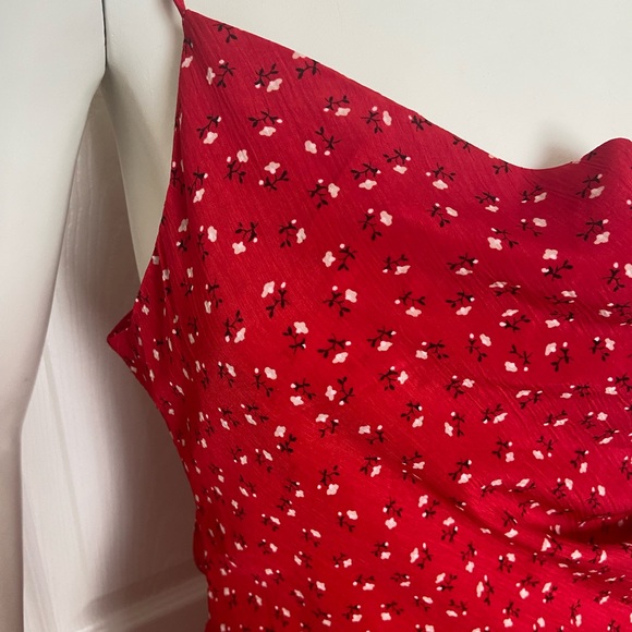 Princess Polly Red Floral Slip Dress Size 4 - Picture 6 of 10